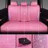 imageCAR PASS Oxford Bling Diamond Car Seat Covers Full Set Interior Sets Waterproof Shining Glitter Sparkly Crystal Universal Armrest Fit 95 Automotive Truck SUV Cute Women Girl Black Silver RhinestonePink Rhinestone