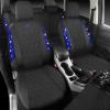 imageCAR PASS Oxford Bling Diamond Car Seat Covers Full Set Interior Sets Waterproof Shining Glitter Sparkly Crystal Universal Armrest Fit 95 Automotive Truck SUV Cute Women Girl Black Silver RhinestoneBlue Diamond