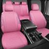 imageCAR PASS Oxford Bling Diamond Car Seat Covers Full Set Interior Sets Waterproof Shining Glitter Sparkly Crystal Universal Armrest Fit 95 Automotive Truck SUV Cute Women Girl Black Silver RhinestonePink Rhinestone