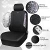imageCAR PASS Oxford Bling Diamond Car Seat Covers Full Set Interior Sets Waterproof Shining Glitter Sparkly Crystal Universal Armrest Fit 95 Automotive Truck SUV Cute Women Girl Black Silver RhinestoneMulticolor Diamond