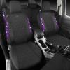 imageCAR PASS Oxford Bling Diamond Car Seat Covers Full Set Interior Sets Waterproof Shining Glitter Sparkly Crystal Universal Armrest Fit 95 Automotive Truck SUV Cute Women Girl Black Silver RhinestonePurple