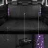 imageCAR PASS Oxford Bling Diamond Car Seat Covers Full Set Interior Sets Waterproof Shining Glitter Sparkly Crystal Universal Armrest Fit 95 Automotive Truck SUV Cute Women Girl Black Silver RhinestonePurple