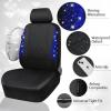 imageCAR PASS Oxford Bling Diamond Car Seat Covers Full Set Interior Sets Waterproof Shining Glitter Sparkly Crystal Universal Armrest Fit 95 Automotive Truck SUV Cute Women Girl Black Silver RhinestoneBlue Diamond