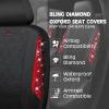 imageCAR PASS Oxford Bling Diamond Car Seat Covers Full Set Interior Sets Waterproof Shining Glitter Sparkly Crystal Universal Armrest Fit 95 Automotive Truck SUV Cute Women Girl Black Silver RhinestoneRed Rhinestone