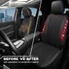 imageCAR PASS Oxford Bling Diamond Car Seat Covers Full Set Interior Sets Waterproof Shining Glitter Sparkly Crystal Universal Armrest Fit 95 Automotive Truck SUV Cute Women Girl Black Silver RhinestoneRed Diamond