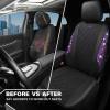 imageCAR PASS Oxford Bling Diamond Car Seat Covers Full Set Interior Sets Waterproof Shining Glitter Sparkly Crystal Universal Armrest Fit 95 Automotive Truck SUV Cute Women Girl Black Silver RhinestonePurple