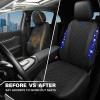 imageCAR PASS Oxford Bling Diamond Car Seat Covers Full Set Interior Sets Waterproof Shining Glitter Sparkly Crystal Universal Armrest Fit 95 Automotive Truck SUV Cute Women Girl Black Silver RhinestoneBlue Diamond