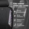 imageCAR PASS Oxford Bling Diamond Car Seat Covers Full Set Interior Sets Waterproof Shining Glitter Sparkly Crystal Universal Armrest Fit 95 Automotive Truck SUV Cute Women Girl Black Silver RhinestoneMulticolor Diamond