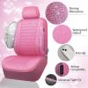 imageCAR PASS Oxford Bling Diamond Car Seat Covers Full Set Interior Sets Waterproof Shining Glitter Sparkly Crystal Universal Armrest Fit 95 Automotive Truck SUV Cute Women Girl Black Silver RhinestonePink Rhinestone
