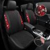 imageCAR PASS Oxford Bling Diamond Car Seat Covers Full Set Interior Sets Waterproof Shining Glitter Sparkly Crystal Universal Armrest Fit 95 Automotive Truck SUV Cute Women Girl Black Silver RhinestoneRed Rhinestone