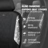 imageCAR PASS Oxford Bling Diamond Car Seat Covers Full Set Interior Sets Waterproof Shining Glitter Sparkly Crystal Universal Armrest Fit 95 Automotive Truck SUV Cute Women Girl Black Silver RhinestoneSilver Diamond