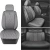 imageCAR PASS Piping Luxury Faux PU Leather Two Front Car Seat Covers Waterproof Anti Slip Seat Covers Compatible with Front Seat ArmrestsUniversal Fit for SuvsVansTrucks Airbag CompatibleAll BlackPure Gray