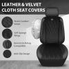 imageCAR PASS Piping Luxury Faux PU Leather Two Front Car Seat Covers Waterproof Anti Slip Seat Covers Compatible with Front Seat ArmrestsUniversal Fit for SuvsVansTrucks Airbag CompatibleAll BlackAll Black Velvet