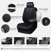 imageCAR PASS Piping Luxury Faux PU Leather Two Front Car Seat Covers Waterproof Anti Slip Seat Covers Compatible with Front Seat ArmrestsUniversal Fit for SuvsVansTrucks Airbag CompatibleAll BlackBlackBlue