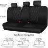 imageCAR PASS Piping Luxury Faux PU Leather Two Front Car Seat Covers Waterproof Anti Slip Seat Covers Compatible with Front Seat ArmrestsUniversal Fit for SuvsVansTrucks Airbag CompatibleAll BlackBlack