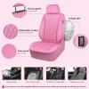 imageCAR PASS Piping Luxury Faux PU Leather Two Front Car Seat Covers Waterproof Anti Slip Seat Covers Compatible with Front Seat ArmrestsUniversal Fit for SuvsVansTrucks Airbag CompatibleAll BlackAll Pink