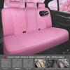 imageCAR PASS Piping Luxury Faux PU Leather Two Front Car Seat Covers Waterproof Anti Slip Seat Covers Compatible with Front Seat ArmrestsUniversal Fit for SuvsVansTrucks Airbag CompatibleAll BlackPure Pink