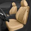 imageCAR PASS Piping Luxury Faux PU Leather Two Front Car Seat Covers Waterproof Anti Slip Seat Covers Compatible with Front Seat ArmrestsUniversal Fit for SuvsVansTrucks Airbag CompatibleAll BlackAll Beige