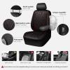 imageCAR PASS Piping Luxury Faux PU Leather Two Front Car Seat Covers Waterproof Anti Slip Seat Covers Compatible with Front Seat ArmrestsUniversal Fit for SuvsVansTrucks Airbag CompatibleAll BlackBlack and Red