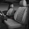 imageCAR PASS Piping Luxury Faux PU Leather Two Front Car Seat Covers Waterproof Anti Slip Seat Covers Compatible with Front Seat ArmrestsUniversal Fit for SuvsVansTrucks Airbag CompatibleAll BlackPure Gray