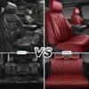 imageCAR PASS Piping Luxury Faux PU Leather Two Front Car Seat Covers Waterproof Anti Slip Seat Covers Compatible with Front Seat ArmrestsUniversal Fit for SuvsVansTrucks Airbag CompatibleAll BlackBurgundy Red