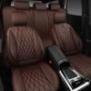 imageCAR PASS Piping Luxury Faux PU Leather Two Front Car Seat Covers Waterproof Anti Slip Seat Covers Compatible with Front Seat ArmrestsUniversal Fit for SuvsVansTrucks Airbag CompatibleAll BlackPure Brown