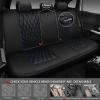 imageCAR PASS Piping Luxury Faux PU Leather Two Front Car Seat Covers Waterproof Anti Slip Seat Covers Compatible with Front Seat ArmrestsUniversal Fit for SuvsVansTrucks Airbag CompatibleAll BlackBlackBlue