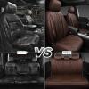 imageCAR PASS Piping Luxury Faux PU Leather Two Front Car Seat Covers Waterproof Anti Slip Seat Covers Compatible with Front Seat ArmrestsUniversal Fit for SuvsVansTrucks Airbag CompatibleAll BlackPure Brown