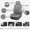 imageCAR PASS Piping Luxury Faux PU Leather Two Front Car Seat Covers Waterproof Anti Slip Seat Covers Compatible with Front Seat ArmrestsUniversal Fit for SuvsVansTrucks Airbag CompatibleAll BlackAll Gray