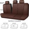 imageCAR PASS Piping Luxury Faux PU Leather Two Front Car Seat Covers Waterproof Anti Slip Seat Covers Compatible with Front Seat ArmrestsUniversal Fit for SuvsVansTrucks Airbag CompatibleAll BlackPure Brown