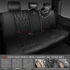 imageCAR PASS Piping Luxury Faux PU Leather Two Front Car Seat Covers Waterproof Anti Slip Seat Covers Compatible with Front Seat ArmrestsUniversal Fit for SuvsVansTrucks Airbag CompatibleAll BlackPure Black
