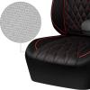 imageCAR PASS Piping Luxury Faux PU Leather Two Front Car Seat Covers Waterproof Anti Slip Seat Covers Compatible with Front Seat ArmrestsUniversal Fit for SuvsVansTrucks Airbag CompatibleAll BlackBlack and Red