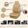 imageCAR PASS Piping Luxury Faux PU Leather Two Front Car Seat Covers Waterproof Anti Slip Seat Covers Compatible with Front Seat ArmrestsUniversal Fit for SuvsVansTrucks Airbag CompatibleAll BlackPure Beige