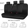 imageCAR PASS Piping Luxury Faux PU Leather Two Front Car Seat Covers Waterproof Anti Slip Seat Covers Compatible with Front Seat ArmrestsUniversal Fit for SuvsVansTrucks Airbag CompatibleAll BlackBlack
