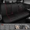 imageCAR PASS Piping Luxury Faux PU Leather Two Front Car Seat Covers Waterproof Anti Slip Seat Covers Compatible with Front Seat ArmrestsUniversal Fit for SuvsVansTrucks Airbag CompatibleAll BlackBlackRed