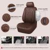 imageCAR PASS Piping Luxury Faux PU Leather Two Front Car Seat Covers Waterproof Anti Slip Seat Covers Compatible with Front Seat ArmrestsUniversal Fit for SuvsVansTrucks Airbag CompatibleAll BlackAll Brown