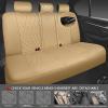 imageCAR PASS Piping Luxury Faux PU Leather Two Front Car Seat Covers Waterproof Anti Slip Seat Covers Compatible with Front Seat ArmrestsUniversal Fit for SuvsVansTrucks Airbag CompatibleAll BlackPure Beige