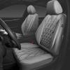 imageCAR PASS Piping Luxury Faux PU Leather Two Front Car Seat Covers Waterproof Anti Slip Seat Covers Compatible with Front Seat ArmrestsUniversal Fit for SuvsVansTrucks Airbag CompatibleAll BlackAll Gray