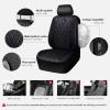 imageCAR PASS Piping Luxury Faux PU Leather Two Front Car Seat Covers Waterproof Anti Slip Seat Covers Compatible with Front Seat ArmrestsUniversal Fit for SuvsVansTrucks Airbag CompatibleAll BlackBlack and Pruple
