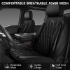 imageCAR PASS Piping Luxury Faux PU Leather Two Front Car Seat Covers Waterproof Anti Slip Seat Covers Compatible with Front Seat ArmrestsUniversal Fit for SuvsVansTrucks Airbag CompatibleAll BlackAll Black Mesh Foam