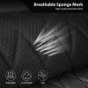 imageCAR PASS Piping Luxury Faux PU Leather Two Front Car Seat Covers Waterproof Anti Slip Seat Covers Compatible with Front Seat ArmrestsUniversal Fit for SuvsVansTrucks Airbag CompatibleAll BlackPure Black Mesh Foam
