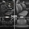 imageCAR PASS Piping Luxury Faux PU Leather Two Front Car Seat Covers Waterproof Anti Slip Seat Covers Compatible with Front Seat ArmrestsUniversal Fit for SuvsVansTrucks Airbag CompatibleAll BlackPure Gray