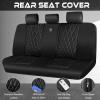 imageCAR PASS Piping Luxury Faux PU Leather Two Front Car Seat Covers Waterproof Anti Slip Seat Covers Compatible with Front Seat ArmrestsUniversal Fit for SuvsVansTrucks Airbag CompatibleAll BlackBlack