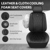 imageCAR PASS Piping Luxury Faux PU Leather Two Front Car Seat Covers Waterproof Anti Slip Seat Covers Compatible with Front Seat ArmrestsUniversal Fit for SuvsVansTrucks Airbag CompatibleAll BlackAll Black Foam