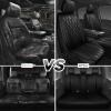 imageCAR PASS Piping Luxury Faux PU Leather Two Front Car Seat Covers Waterproof Anti Slip Seat Covers Compatible with Front Seat ArmrestsUniversal Fit for SuvsVansTrucks Airbag CompatibleAll BlackPure Black