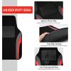imageCAR PASS Premium Carbon Fiber Leather Car Seat Covers Full Set and Waterproof Car Floor MatsAirbag CompatibleAutomotive Interior Covers for SedansTrucksVansSUV with Car Carpet MatsBlackBlack and Red
