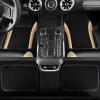 imageCAR PASS Premium Carbon Fiber Leather Car Seat Covers Full Set and Waterproof Car Floor MatsAirbag CompatibleAutomotive Interior Covers for SedansTrucksVansSUV with Car Carpet MatsBlackBlack and Beige