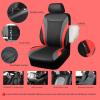 imageCAR PASS Premium Carbon Fiber Leather Car Seat Covers Full Set and Waterproof Car Floor MatsAirbag CompatibleAutomotive Interior Covers for SedansTrucksVansSUV with Car Carpet MatsBlackBlack and Red