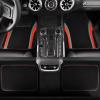 imageCAR PASS Premium Carbon Fiber Leather Car Seat Covers Full Set and Waterproof Car Floor MatsAirbag CompatibleAutomotive Interior Covers for SedansTrucksVansSUV with Car Carpet MatsBlackBlack and Red