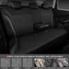 imageCAR PASS Premium Carbon Fiber Leather Car Seat Covers Full Set and Waterproof Car Floor MatsAirbag CompatibleAutomotive Interior Covers for SedansTrucksVansSUV with Car Carpet MatsBlackBlack